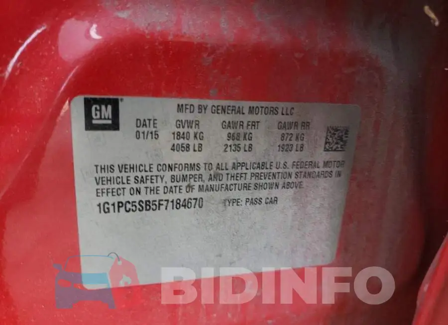 1G1PC5SB5F7184670 Photo# 12