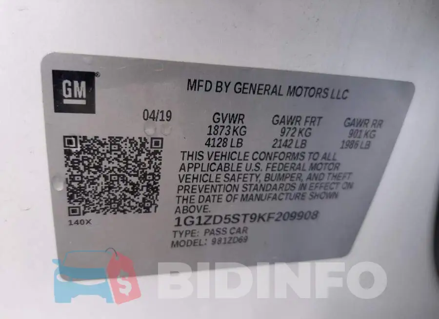 1G1ZD5ST9KF209908 Photo# 12