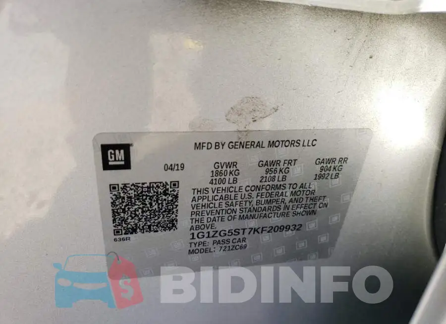 1G1ZG5ST7KF209932 Photo# 12