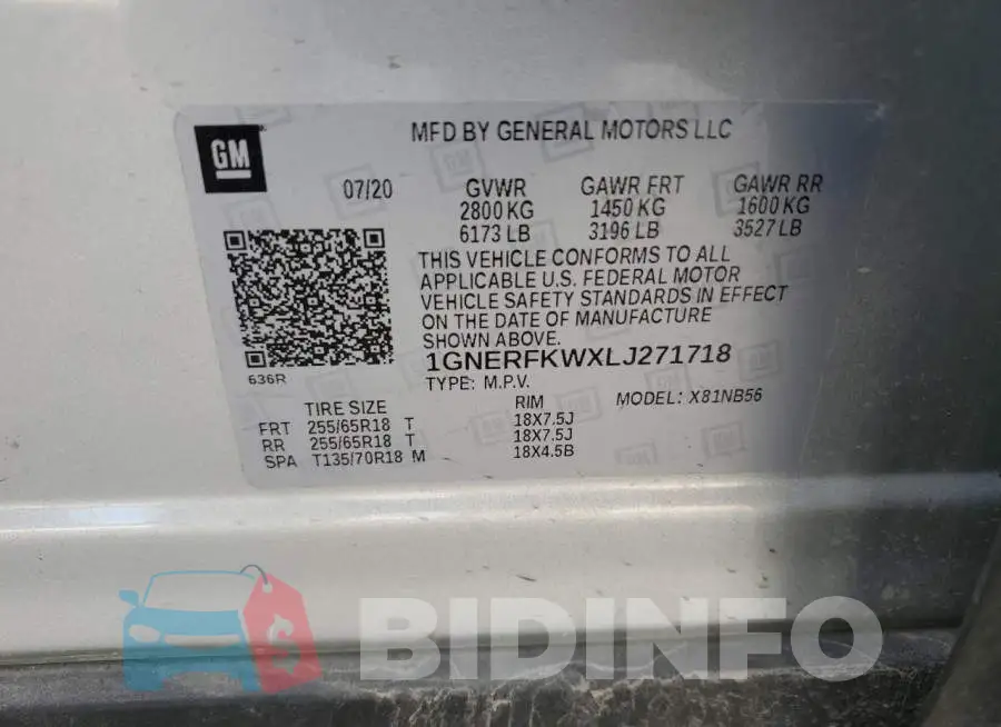 1GNERFKWXLJ271718 Photo# 14