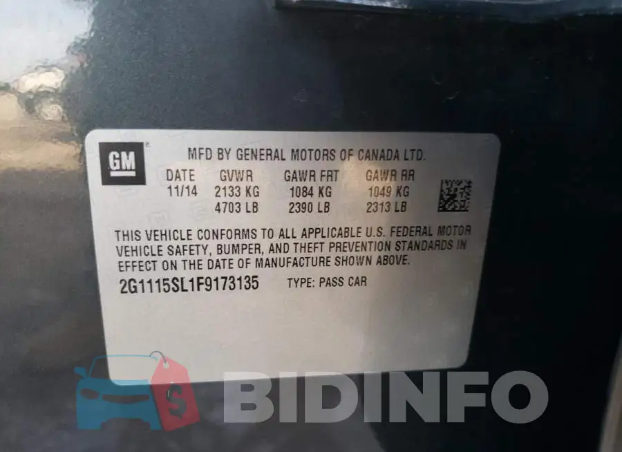 2G1115SL1F9173135 Photo# 12