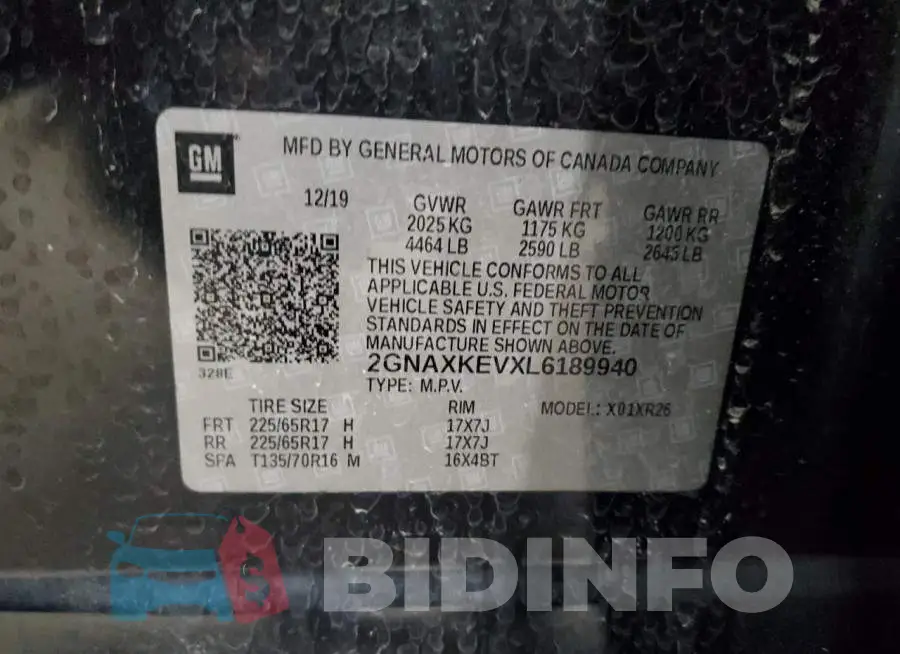 2GNAXKEVXL6189940 Photo# 12
