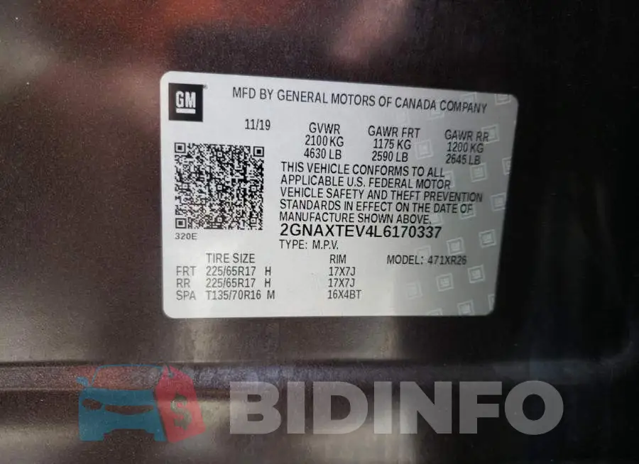 2GNAXTEV4L6170337 Photo# 13
