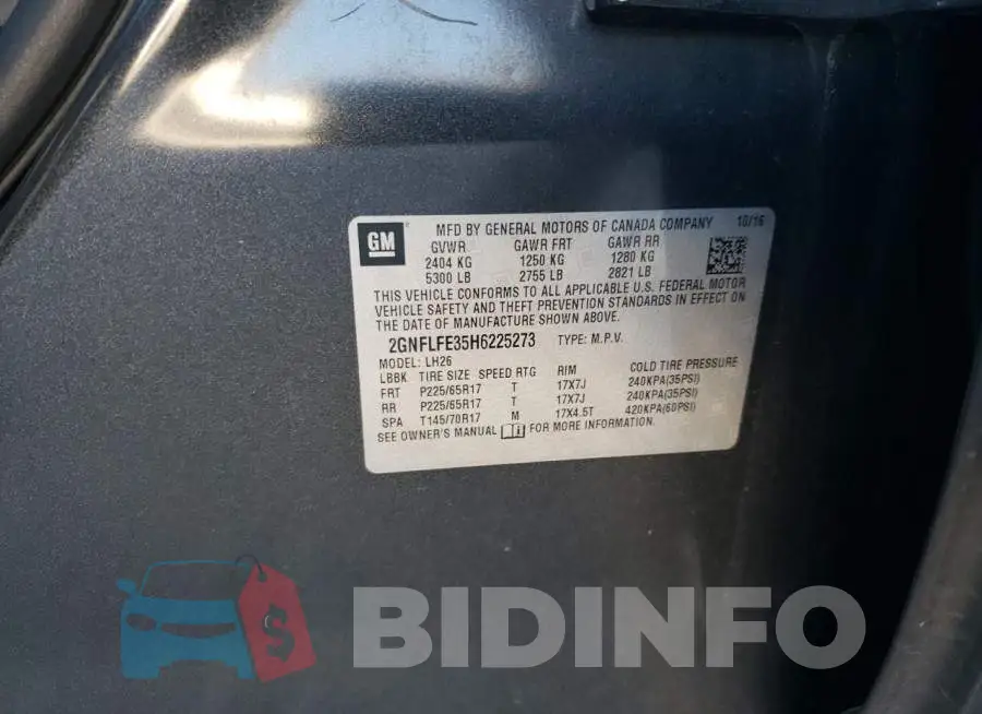 2GNFLFE35H6225273 Photo# 13