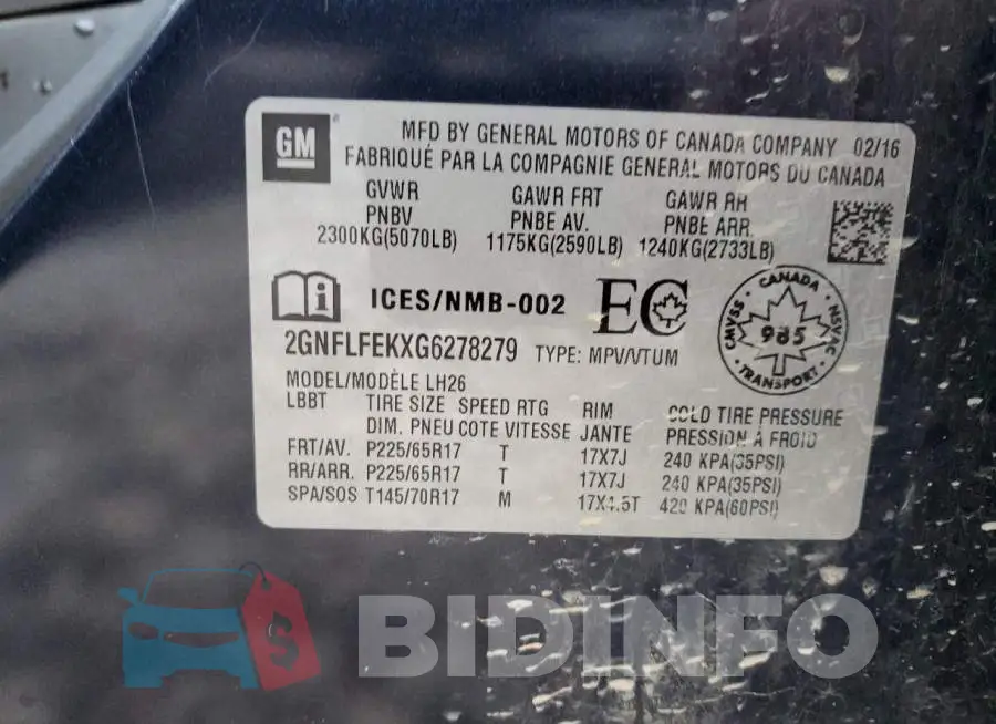 2GNFLFEKXG6278279 Photo# 13