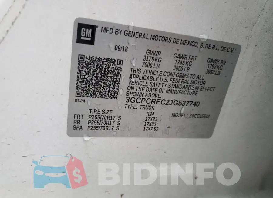 3GCPCREC2JG537740 Photo# 12