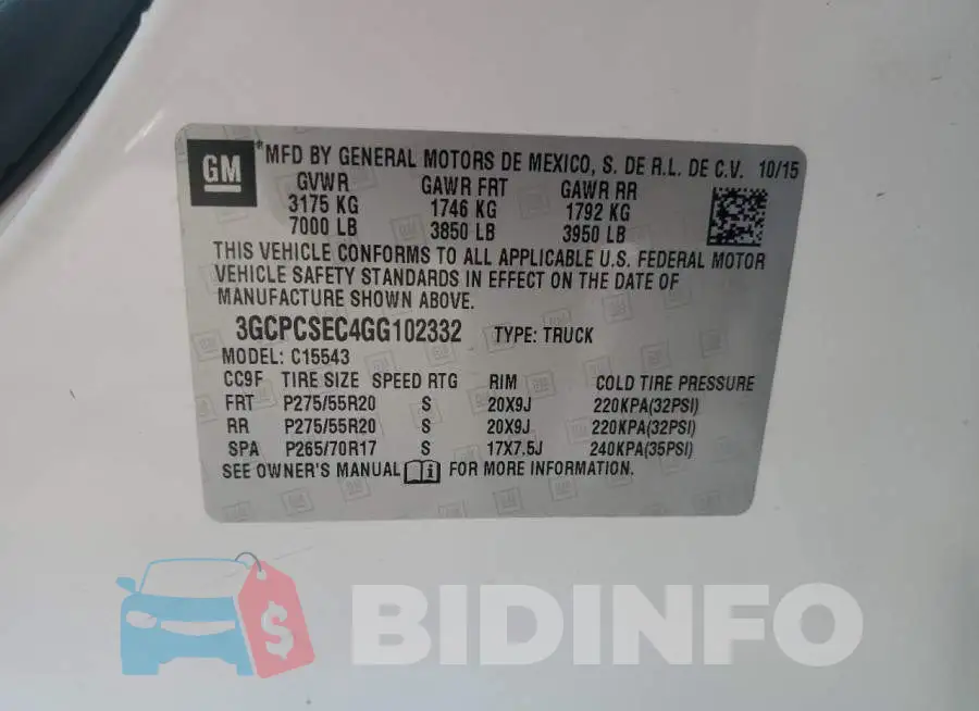 3GCPCSEC4GG102332 Photo# 12