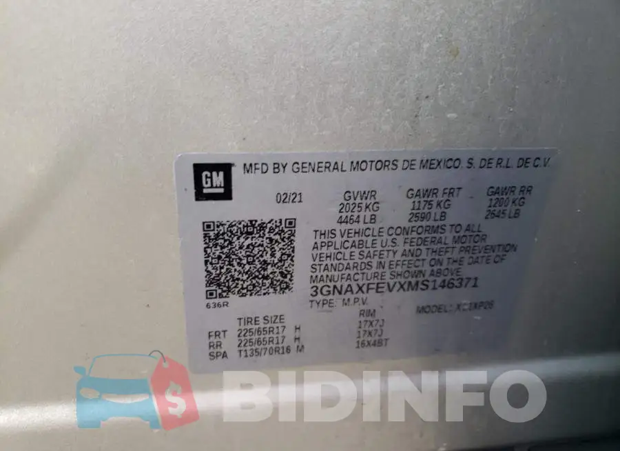3GNAXFEVXMS146371 Photo# 12
