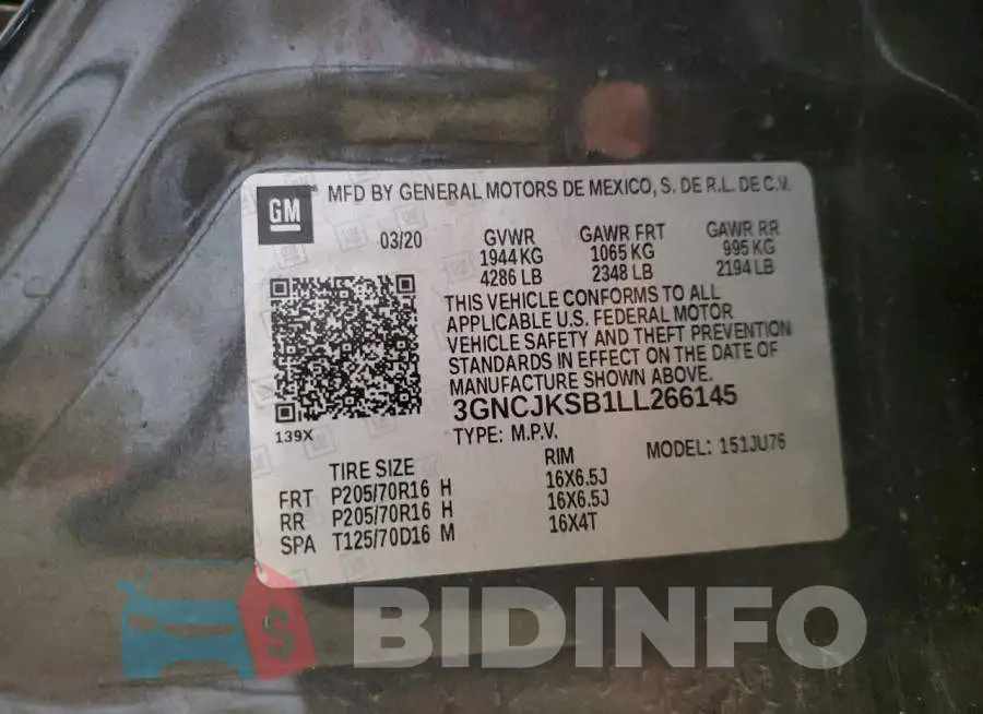 3GNCJKSB1LL266145 Photo# 14