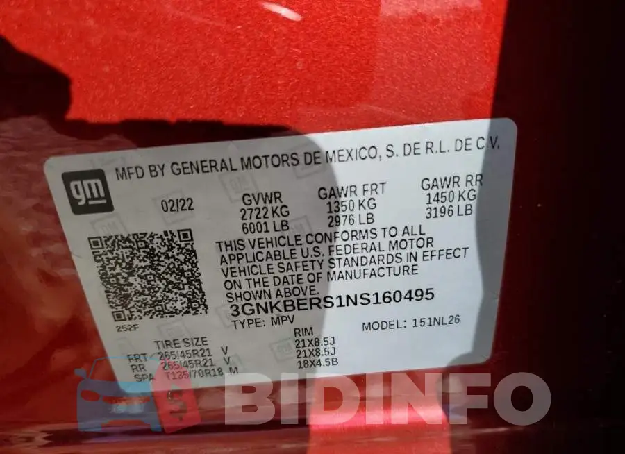3GNKBERS1NS160495 Photo# 12