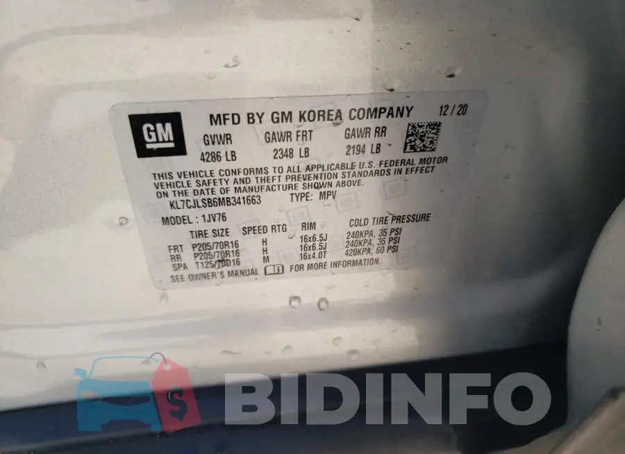 KL7CJLSB6MB341663 Photo# 12
