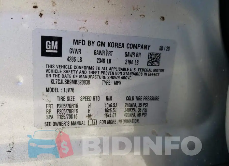 KL7CJLSB9MB320838 Photo# 13