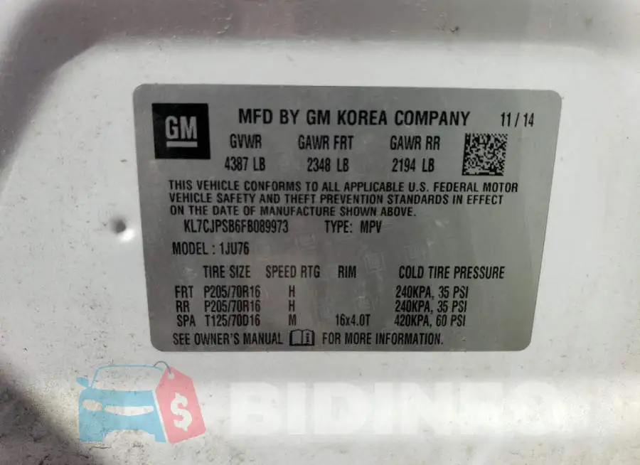 KL7CJPSB6FB089973 Photo# 12