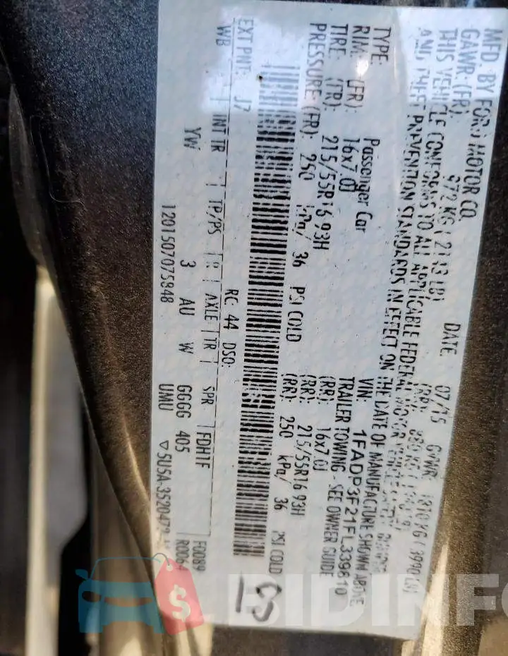 1FADP3F21FL339810 Photo# 12