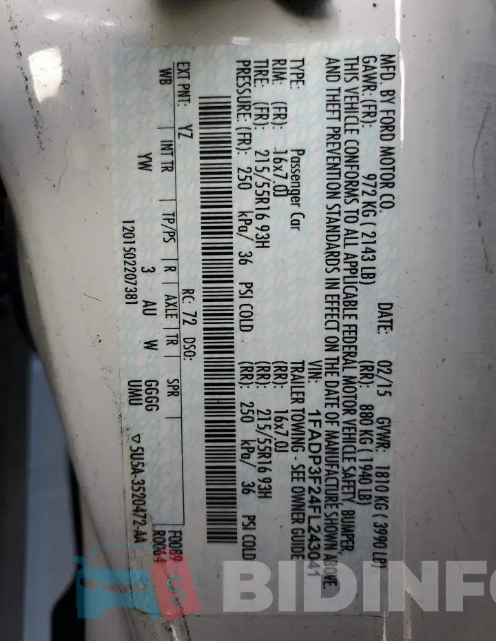 1FADP3F24FL243041 Photo# 13