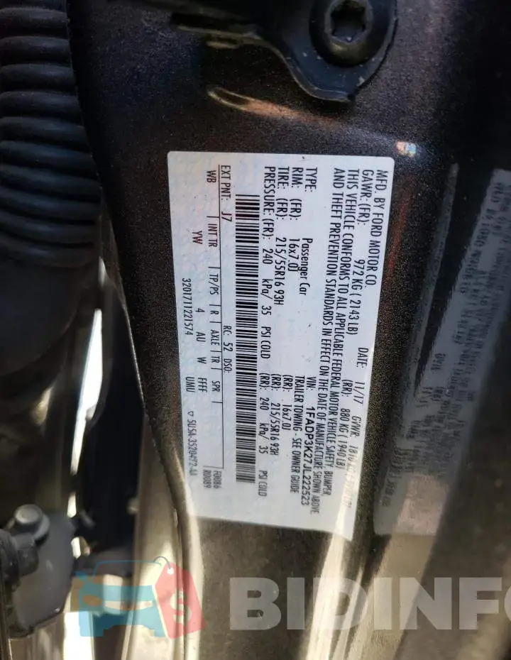 1FADP3K27JL222523 Photo# 12