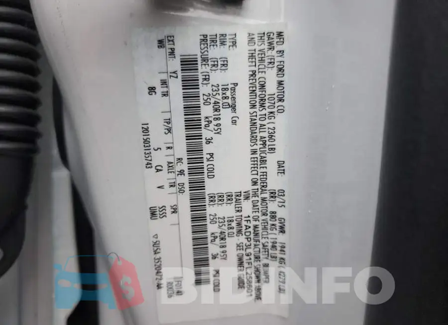 1FADP3L91FL258601 Photo# 13