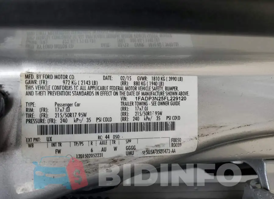 1FADP3N25FL229120 Photo# 12