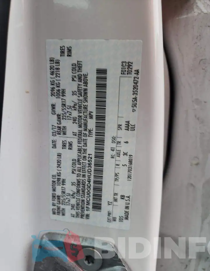 1FMCU0GD4HUD36521 Photo# 13
