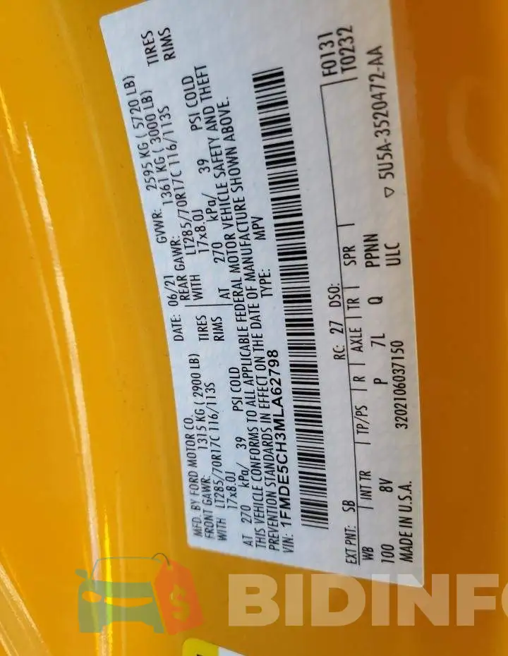1FMDE5CH3MLA62798 Photo# 12