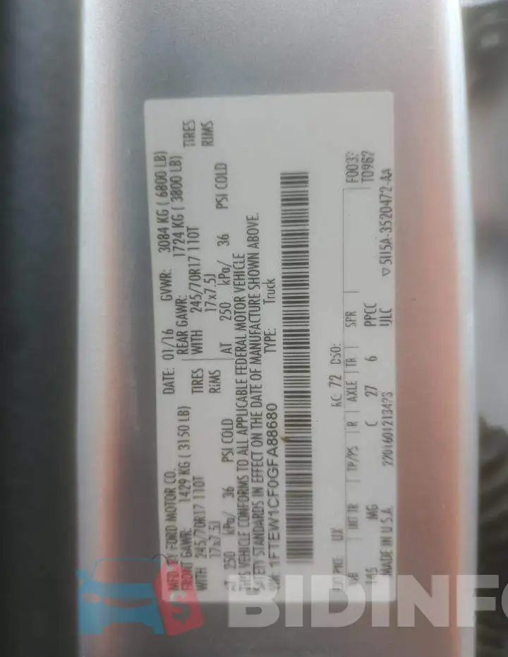 1FTEW1CF0GFA88680 Photo# 13
