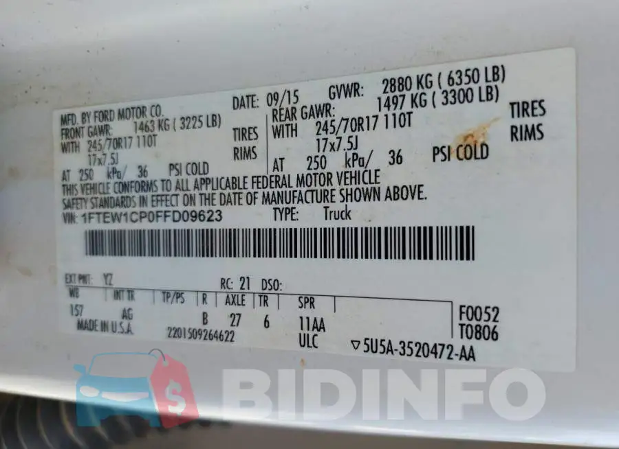 1FTEW1CP0FFD09623 Photo# 12