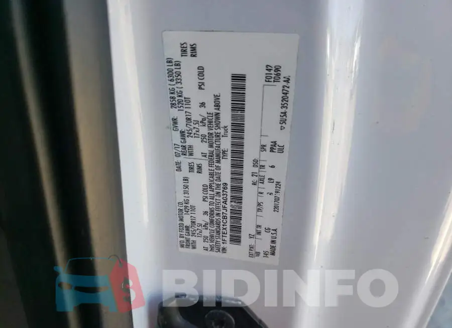 1FTEX1CB7JFA03769 Photo# 12