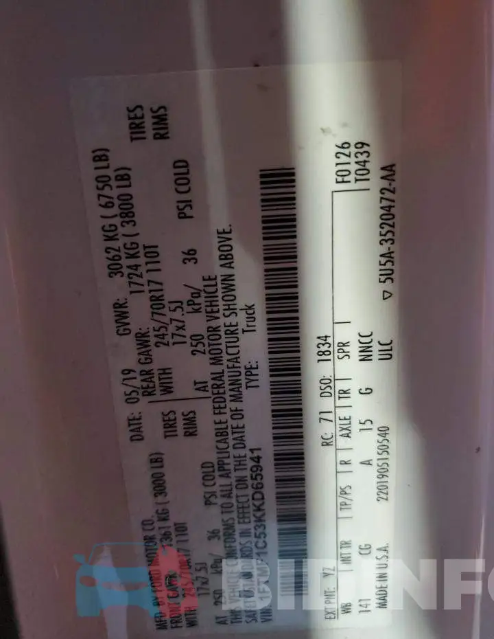 1FTMF1C53KKD65941 Photo# 12