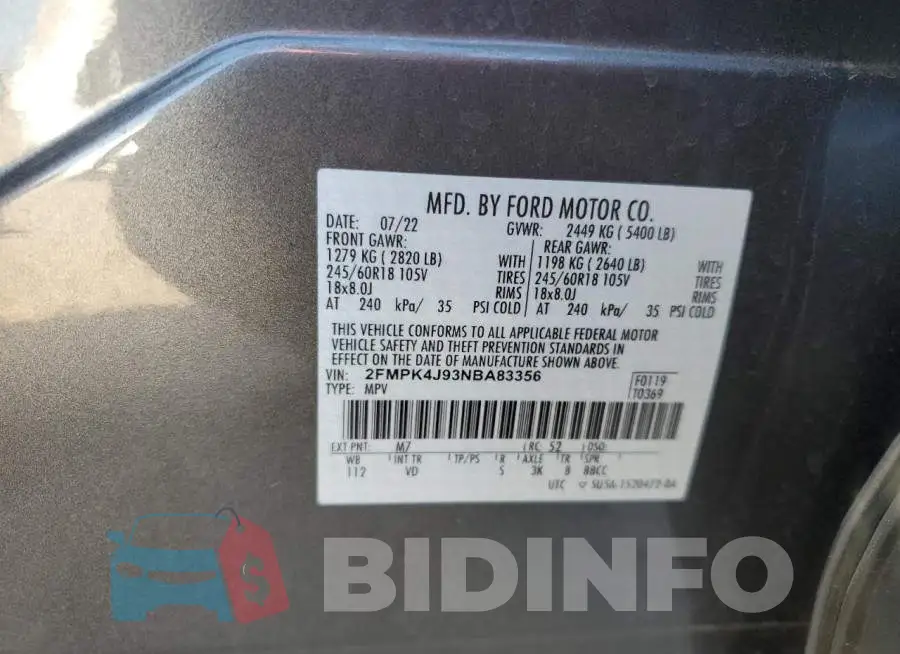 2FMPK4J93NBA83356 Photo# 13