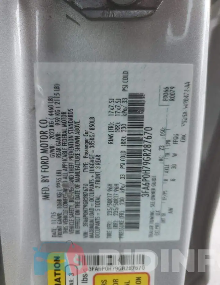 3FA6P0H79GR287670 Photo# 12