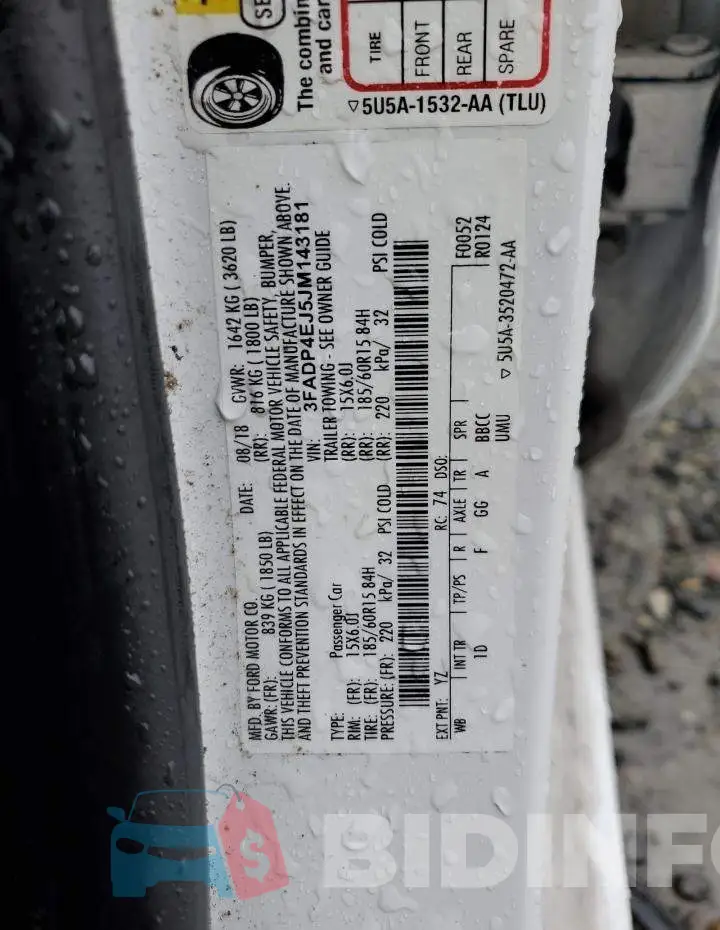 3FADP4EJ5JM143181 Photo# 12