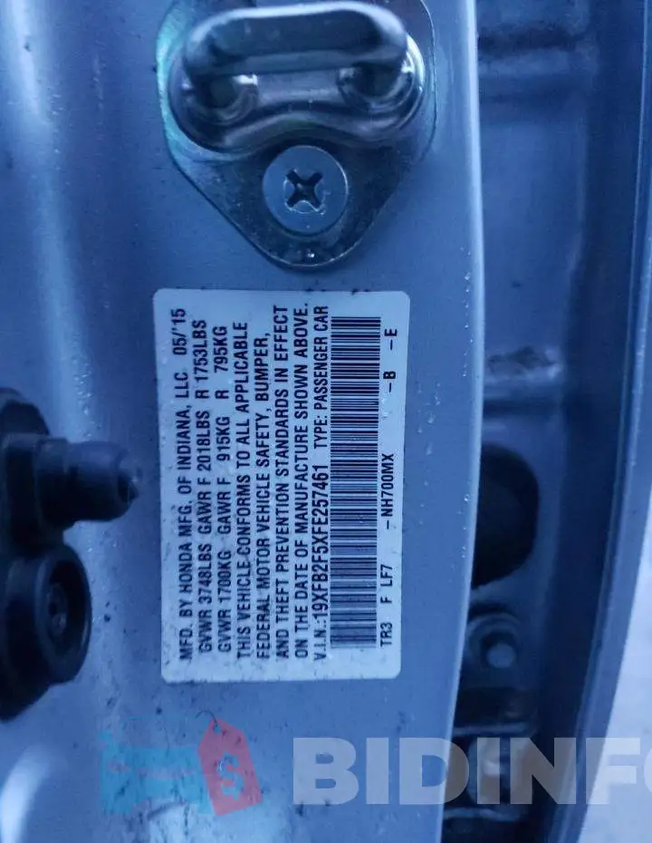 19XFB2F5XFE257461 Photo# 12