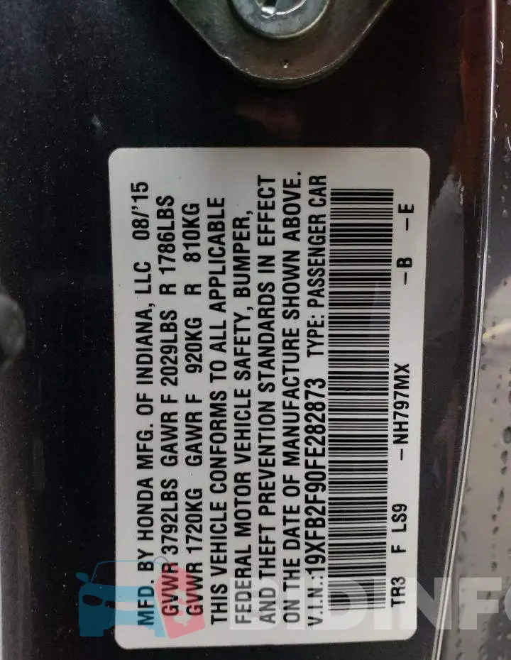 19XFB2F90FE282873 Photo# 12
