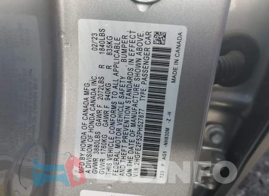 2HGFE2F52PH527877 Photo# 12