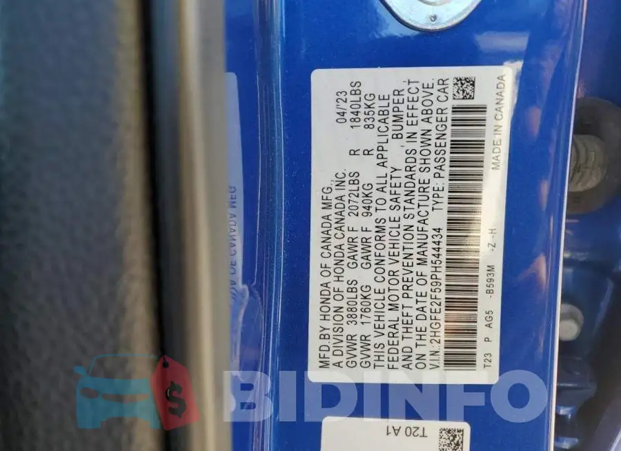 2HGFE2F59PH544434 Photo# 12