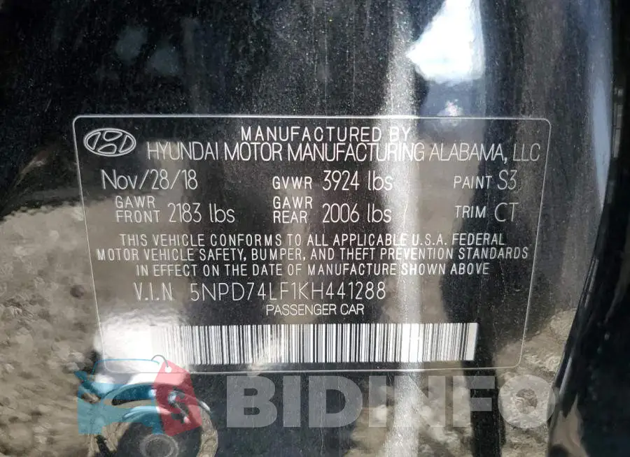 5NPD74LF1KH441288 Photo# 12