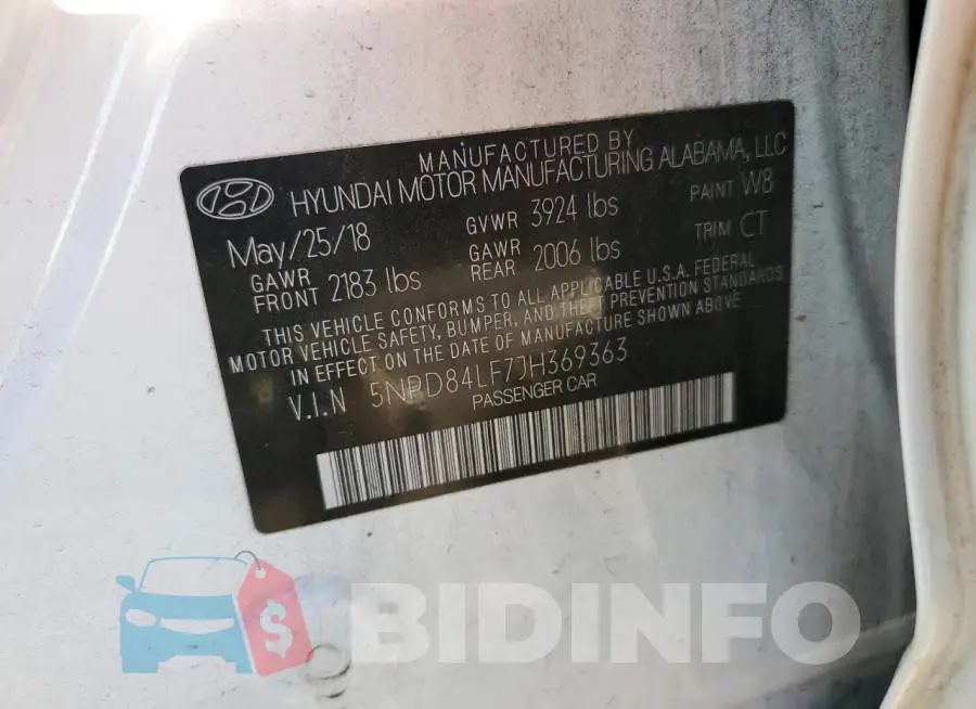 5NPD84LF7JH369363 Photo# 12