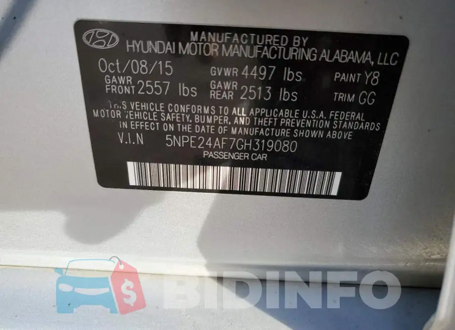 5NPE24AF7GH319080 Photo# 12