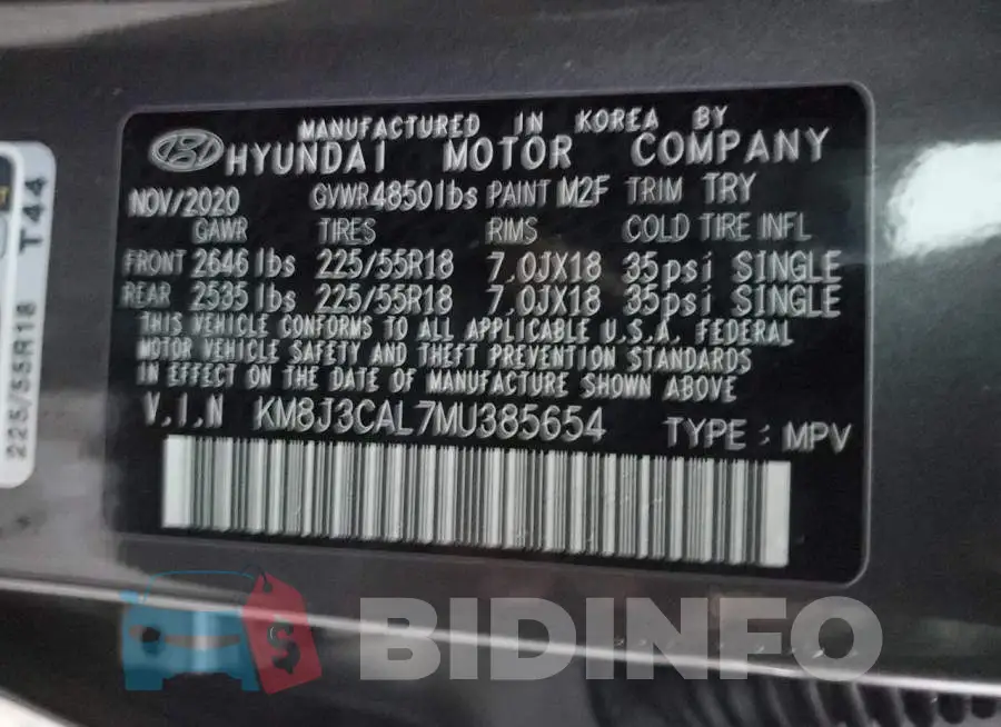 KM8J3CAL7MU385654 Photo# 14