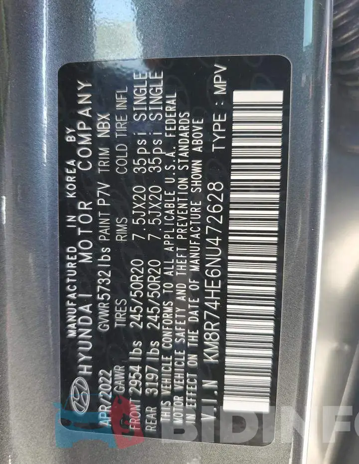 KM8R74HE6NU472628 Photo# 14