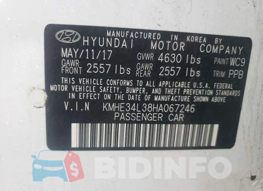 KMHE34L38HA067246 Photo# 12