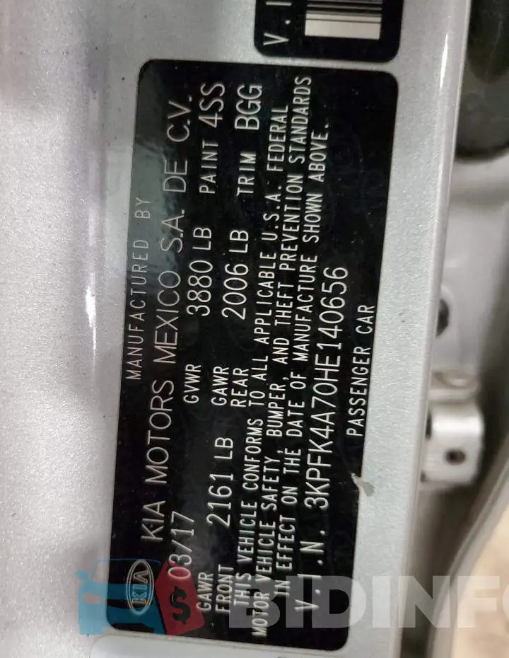 3KPFK4A70HE140656 Photo# 12