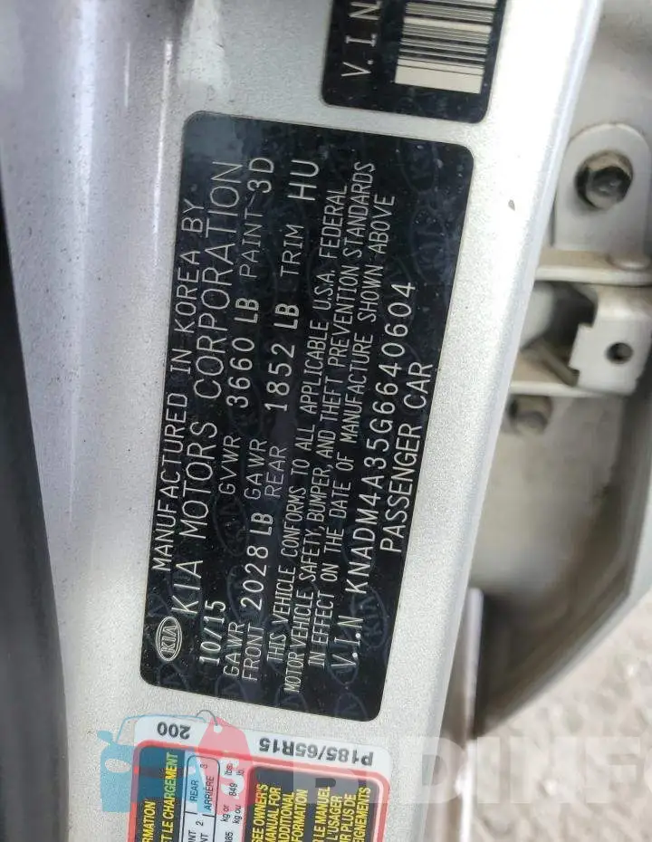 KNADM4A35G6640604 Photo# 13