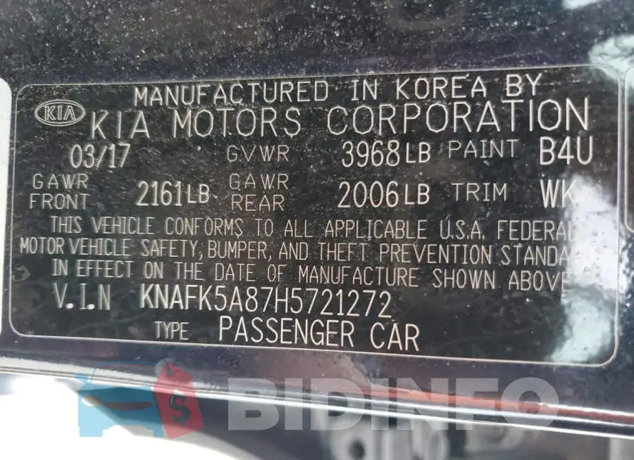 KNAFK5A87H5721272 Photo# 12