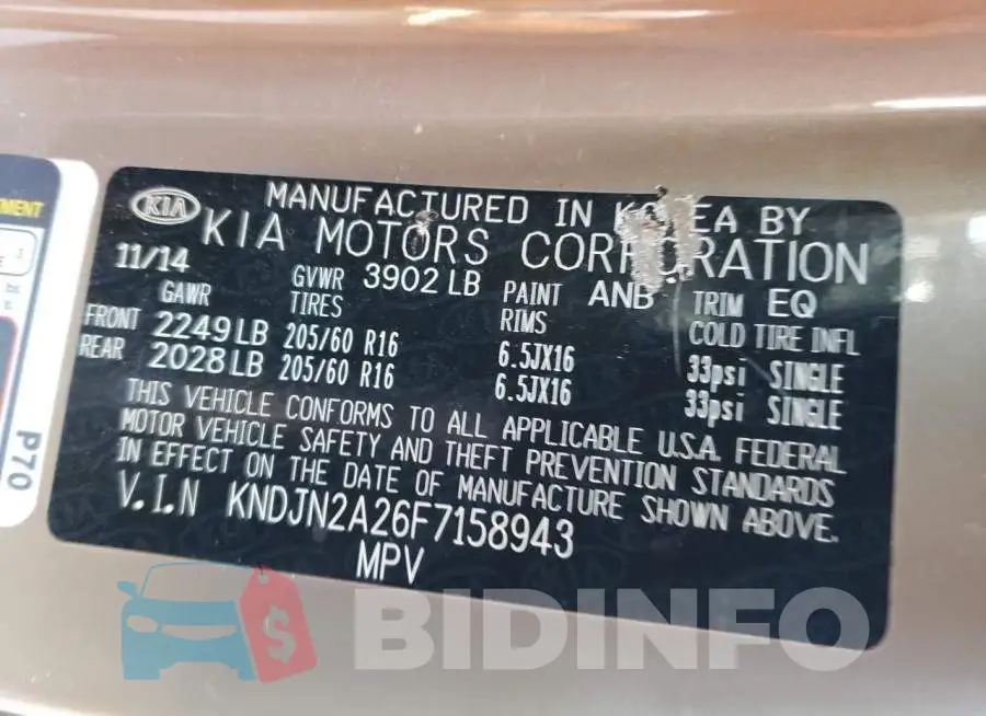 KNDJN2A26F7158943 Photo# 13