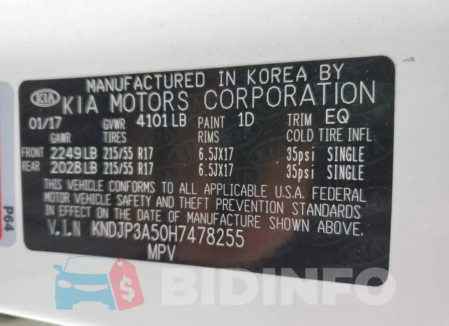 KNDJP3A50H7478255 Photo# 13