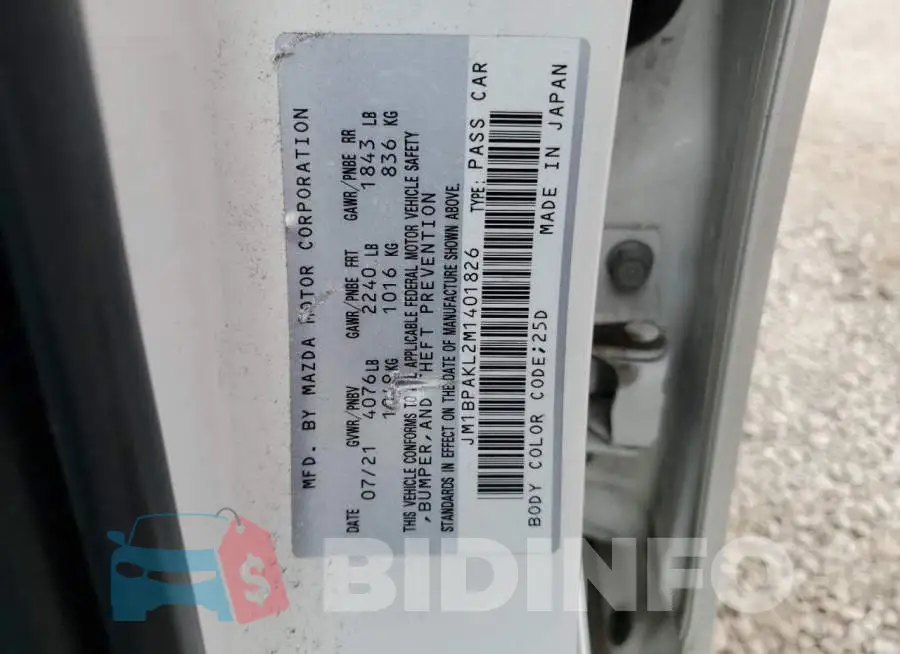 JM1BPAKL2M1401826 Photo# 12