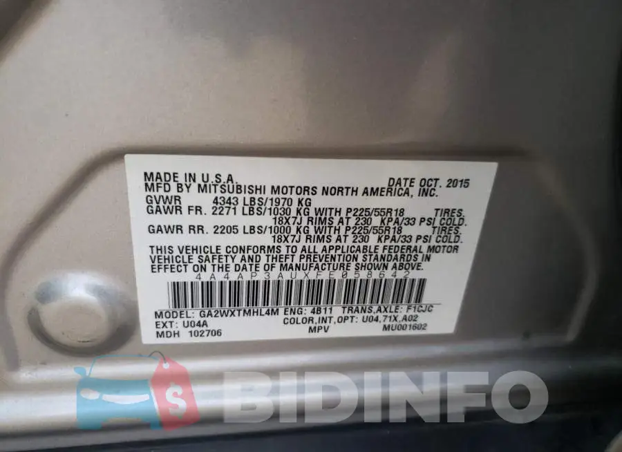 4A4AP3AUXFE058642 Photo# 12