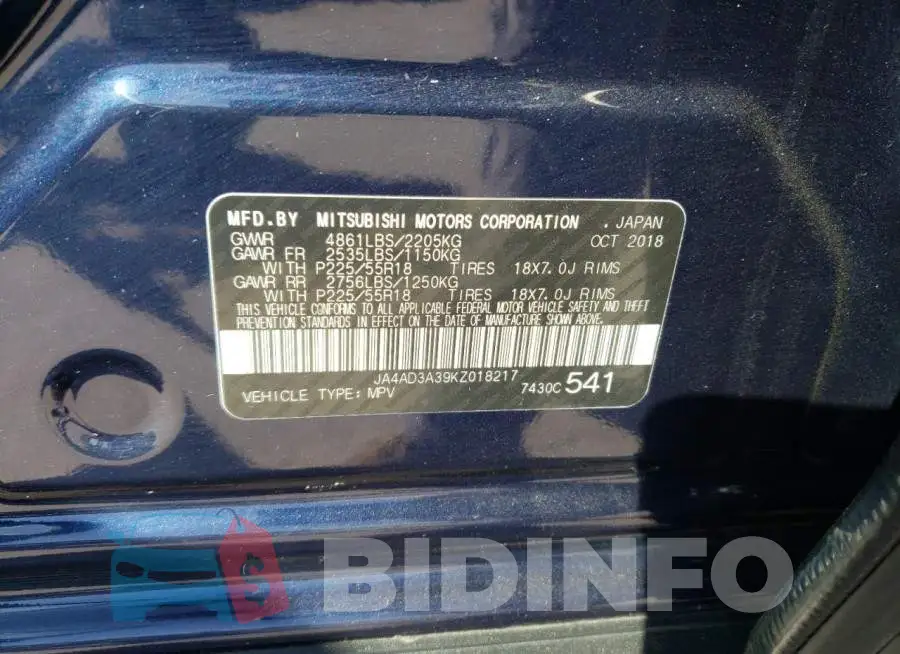 JA4AD3A39KZ018217 Photo# 13