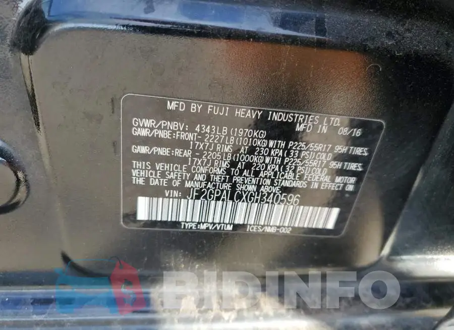 JF2GPALCXGH340596 Photo# 12